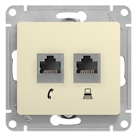 Розетка RJ-45+RJ-11 скрытый монтаж ка...