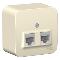 Розетка RJ-45+RJ-45 открытый монтаж к...