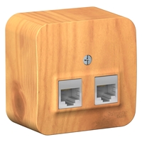 Розетка RJ-45+RJ-45 открытый монтаж к...