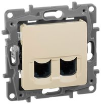 Розетка RJ-45+RJ-45 скрытый монтаж ка...