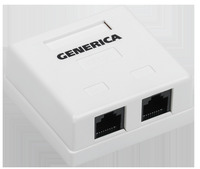Розетка RJ-45+RJ-45 открытый монтаж к...