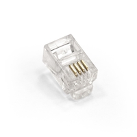 Коннектор RJ-11 4P4C, 100шт., золотое...