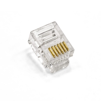 Коннектор RJ-12 6P6C, 100шт., золотое...