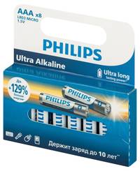 Батарейка PHILIPS Ultra, AAA, 1.5V, 8...