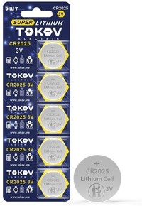 Батарейка TOKOV ELECTRIC CR2025, 3V, ...