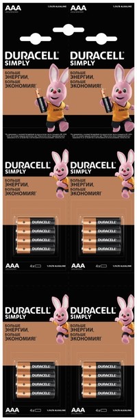 Батарейка Duracell LR03-4BL BASIC, AA...