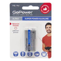 Батарейка GoPower крона (6LR61/6LF22/...