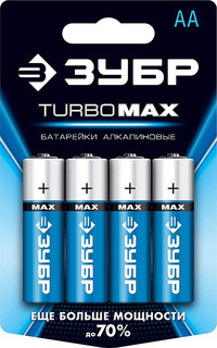 Батарейка Зубр Turbo-MAX, AA (LR06/15...