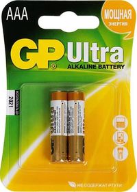 Батарейка GP Ultra, AAA, 1.5V, 2 шт. ...