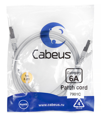 Патч-корд SSTP кат.6a, 1 м, RJ45-RJ45...