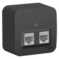 Розетка RJ-45+RJ-45 открытый монтаж к...