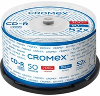 Диск CROMEX CD-R, 700Mb, 52x, Cake Bo...