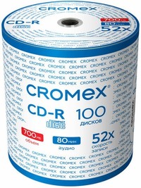 Диск CROMEX CD-R, 700Mb, 52x, Bulk, 1...