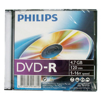 Диск Philips DVD-R, 4.7Gb, 16x, Slim ...