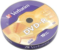 Диск Verbatim DVD-R, 4.7Gb, 16x, Bulk...