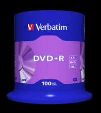 Диск Verbatim DVD+R, 4.7Gb, 16x, на ш...
