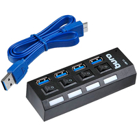 Концентратор BURO BU-HUB4-U3.0-L, 4xU...