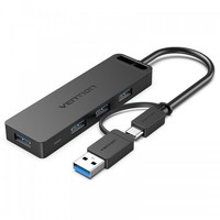 Концентратор Vention, 4xUSB 3.0, черн...