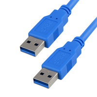 Кабель USB(Am)-USB(Am), 1 м, синий, 5...
