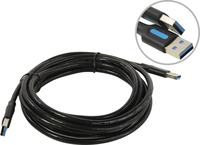 Кабель USB(Am)-USB(Am), 3 м, черный, ...