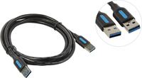 Кабель USB(Am)-USB(Am), 2 м, черный, ...