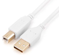 Кабель USB(Am)-USB(Bm), 1.8 м, белый,...