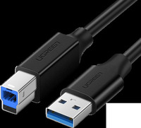 Кабель USB(Am)-USB(Bm), 1 м, черный, ...