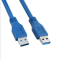 Кабель USB(Am)-USB(Am), 50 см, синий,...