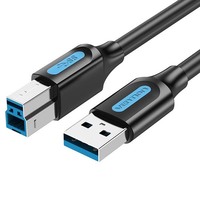 Кабель USB(Am)-USB(Bm), 3 м, черный, ...