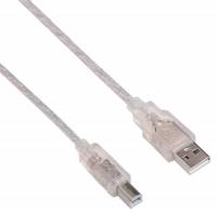 Кабель USB(Am)-USB(Bm), 3 м, прозрачн...