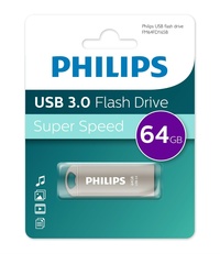 Флешка 64Gb USB 3.0 PHILIPS Iron, сер...