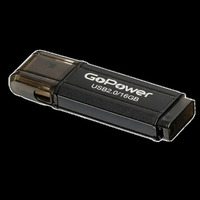 Флешка 16Gb USB 2.0 GoPower HIT, черн...