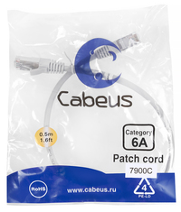 Патч-корд SSTP кат.6a, 0.5 м, RJ45-RJ...